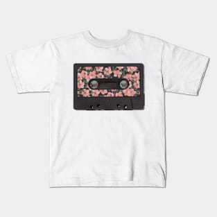 Audio cassette Vintage Grandma flowers Kids T-Shirt